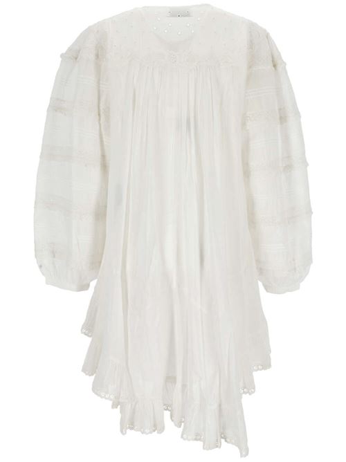 Abito con applicazioni in pizzo floreale sangallo bianco Isabel Marant | RO0434FAB1J14I20WH